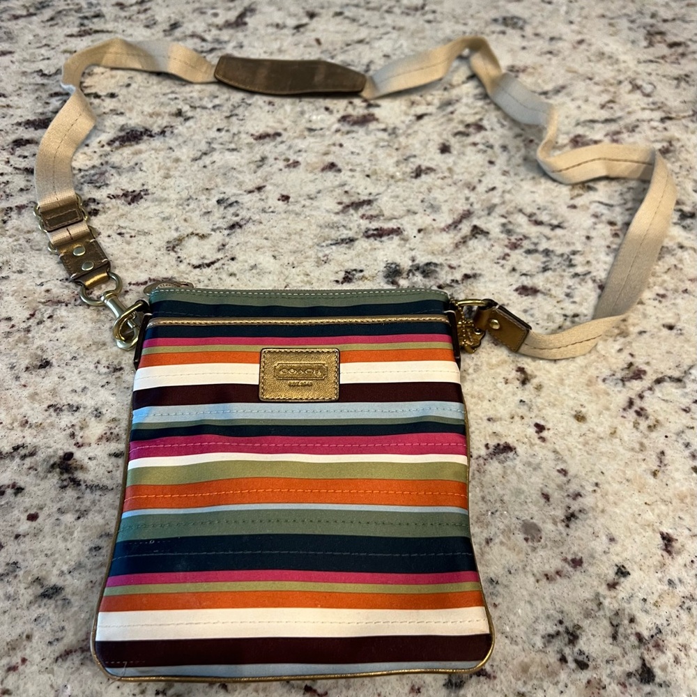 Coach Multicolor Stripe Crossbody Bag